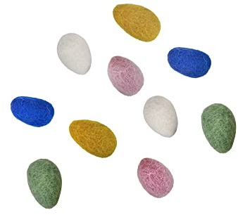 mitienda mit Liebe gemacht Mini Ostereier aus Filz 10er Set Pastell, handgemacht, Deko-Eier, Osterdeko Eier, Filzdeko