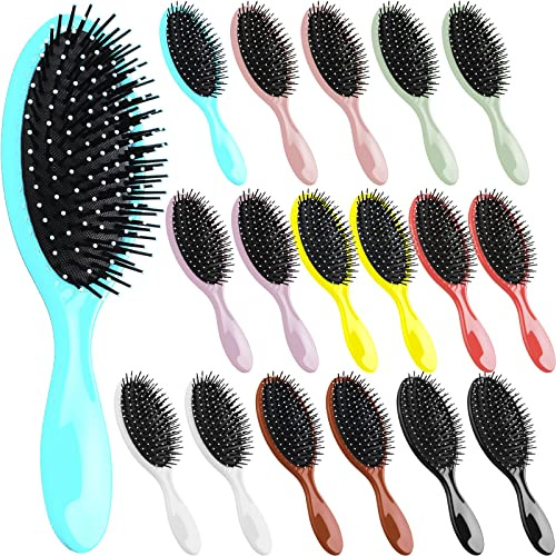 Eaasty 18 Pcs Hair Brush Bulk Travel Wet Detangling Brush Dry Detangling Hairbrush with Soft Bristles Glide Through Tangles with Ease Wedding Bridesmaid Gift Bulk for Women