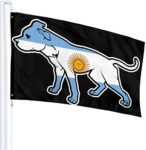 Bandera 3 X 5 Pit Bull Argentina Bandera 100% poliéster Banderas translúcidas de una sola capa 90 X 150 CM