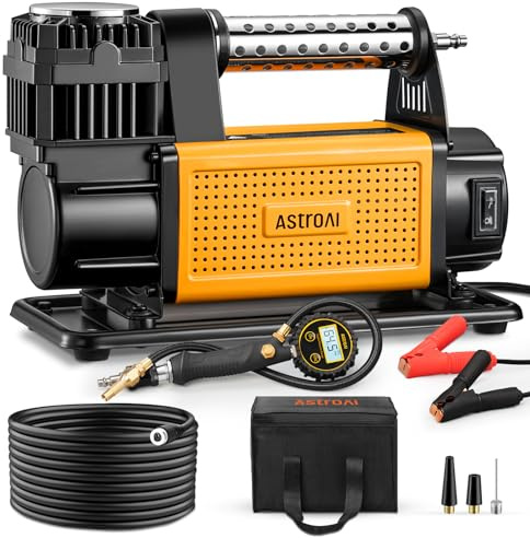 AstroAI T6 Offroad Air Compressor, 12 V Portable Air Pump with 7.06 CFM, AirCtrl, ¼ NPT Quick Connector, Heavy-Duty Truck Tire Inflator, Max 150 PSI for 4 × 4 SUV Vehicle RV ATV