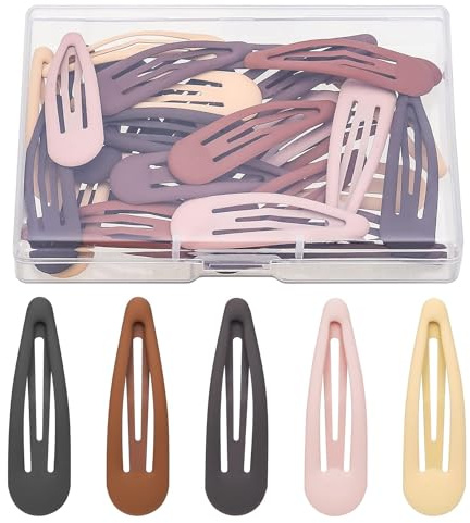 XIATIAN 30 Pcs Pinzas Pelo Niña, Coloridas Horquillas Pelo Niña 5 cm | Clips de Pelo a Presión Simple, Broches para el Cabello Antideslizantes de Metal para Niña Mujeres Infantiles