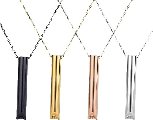Collar Breathlace para dejar de fumar, collar antitabaco, ajuste de respiración, alivio de ansiedad, collar de respiración consciente de acero inoxidable para la ansiedad