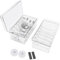 DoocliB Caja de almacenamiento de cables, 2 unidades, organizador de cables, 6 compartimentos, caja de gestión de cables con un rollo de bridas, cable transparente, caja de almacenamiento para