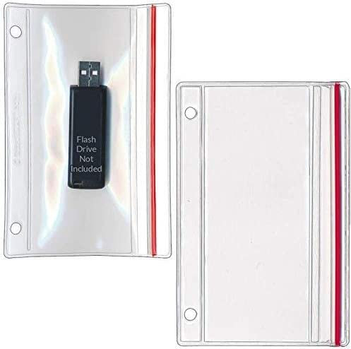 StoreSMART - Flash Drive Zipper Case for 3-Ring Binders - Vinyl Plastic Binder Pockets - R1831 10 Pack