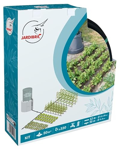 Jardibric - Kit Goutte à Goutte Gravitaire 50 m² - Système Irrigation Sans Pression - Arrosage Potager