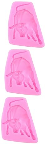 MAGICLULU 3pièces Moule à Gâteau Silicone Forme De Bull Outil De Décoration Pour Fondant Et Biscuits Pour Pâtisserie Desserts Couleurs Aléatoires