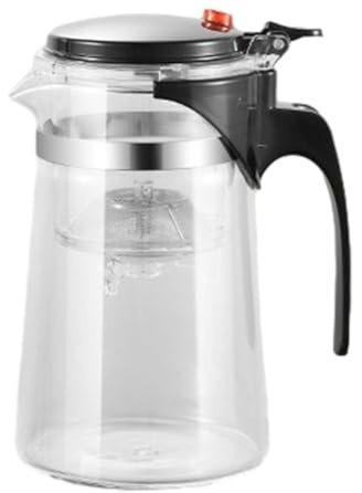 Folpus Tetera de Vidrio con colador de té, Tetera, Taza de té para té de, Cocina, 900ML