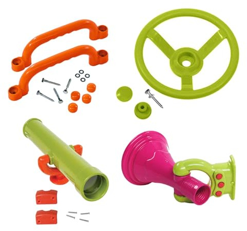 Perfeclan 4Pcs Playground Accessories Swingset Attachments Playset Pirate Ship Wheel for Kids for Outdoor Playhouse Swingset Treehouse