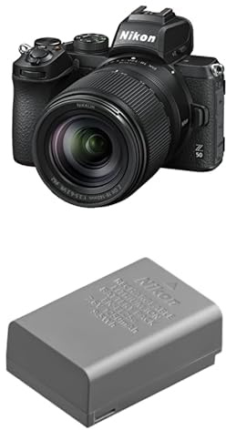 Z 50 + NIKKOR Z DX 18-140 VR, Appareil Photo Hybride capteur DX (20,9 MP, 4K UHD 30p ou Full HD 120p, viseur OLED, Rafale + Batterie Li-ION EN-EL25a pour Hybride Z30, Z50 et Z FC