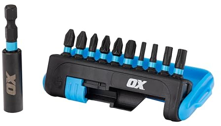 OX Pro 11pc Impact Bit Set, Magnetic Bit Holder, Impact Screwdriver Driver Bits Set Compatible with Others