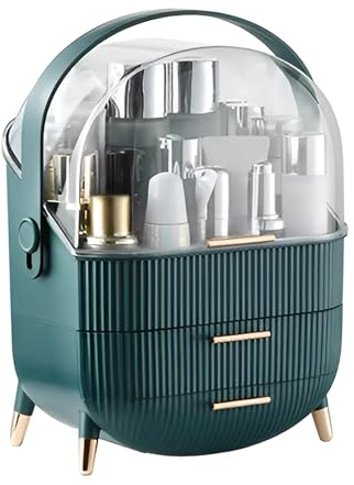 Organizador de Maquillaje Caja Maquillaje con Asa y Tapa Beauty Organizer Uncluttered Designs Soporte Almacenamiento Cosmeticos de Plástico Makeup Skincare Expositor