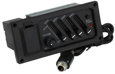 Tonabnehmer Gitarre Akustik 1 Pcs 4 Band Akustikgitarre Equalizer Akustikgitarre Preamp Verstärker Piezo Pickup 6,5 MM Ausgang