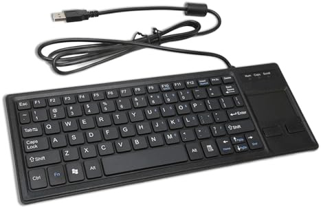 LICAEVEY Teclado K 800 con Panel Táctil, Teclado Táctil con Cable USB, Mini Teclado Industrial Delgado con Función HUB, para Fabricación Marina Industrial