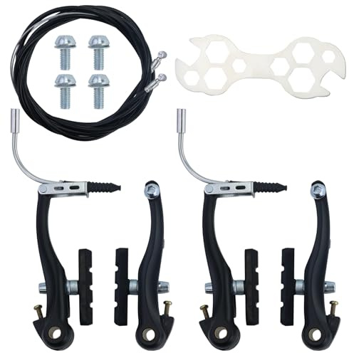 2 paia di freni per bicicletta, freni idraulici mtb, freno idraulico bici, con 1 chiave multiuso, per mountain bike, bici da strada, bici ibride