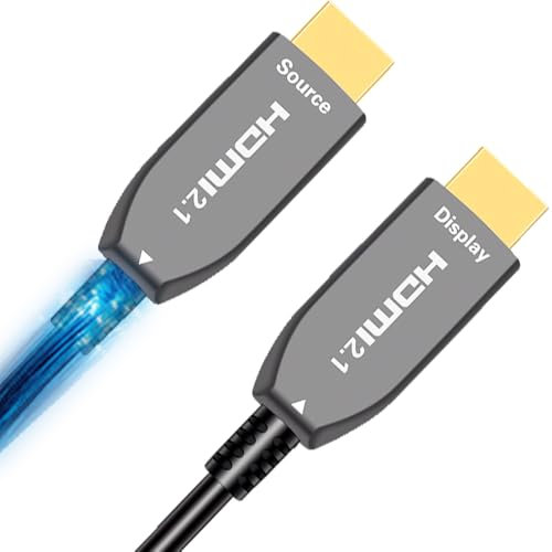 Elfcam-8K-Cable HDMI a fibra óptica 200M(48 Gb/s, eARC VRR, ultra alta definición, para cine y juego, chip alemán Silan+láser V26, fibra resistente a las plegadas–compatible con PS5, Xbox, PC y TV 8K