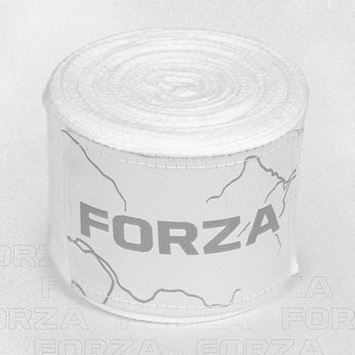 FORZA Boxbandagen | Langlebige Boxbandagen im mexikanischen Stil für Kampfsportarten - sichere Haken- und Schlaufenbefestigung - mehrere Größen für Boxen, Muay Thai, MMA und mehr (Weiss, 3,5m)