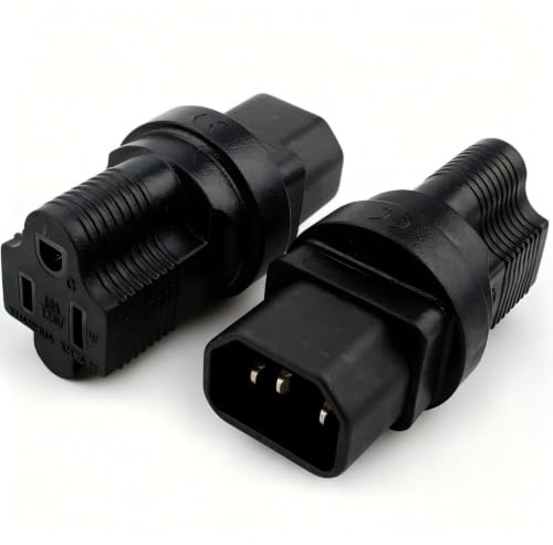 VISSQH 2 x Connettore di Adattatore di Plug di Presa alimentazione da IEC 320 C14 Maschio a Nema 5-15R Femmina 3 spine per spina di alimentazione del computer