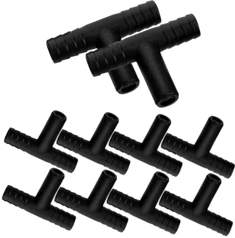 BESTonZON Raccords de Tuyau pour Fontaine à Eau de Bureau 8mm, Accessoires de Connexion en Plastique Solide, Séparateur en T 3 Voies, Kit 10 Pièces pour Système de Cascade Décorative Intérieure