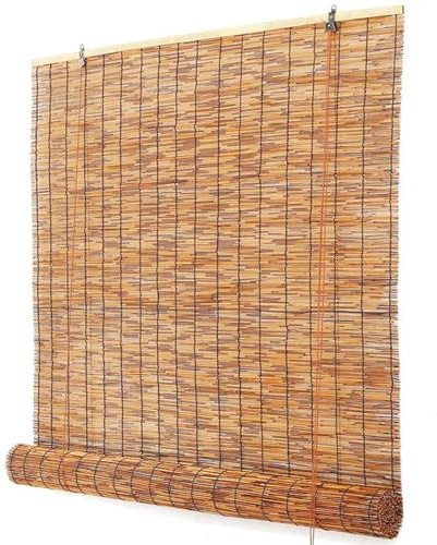Bamboo Roman Blinds for Indoor Windows, Natural Bamboo Blinds, Roll-up Reed Shades for Patio, Wood Blinds for Window Patio Gazebo Restaurant