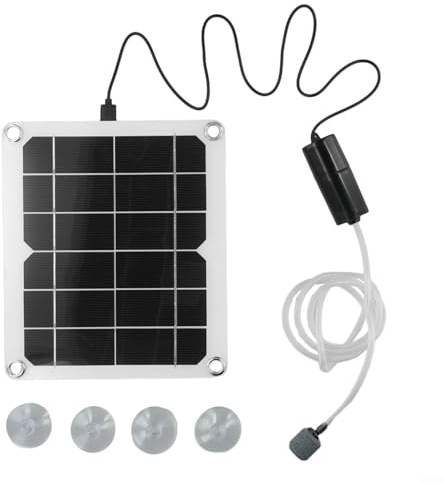 Zilimontt Aireador de estanque solar de 20 W, oxígeno silencioso para estanques de peces al aire libre y características de agua