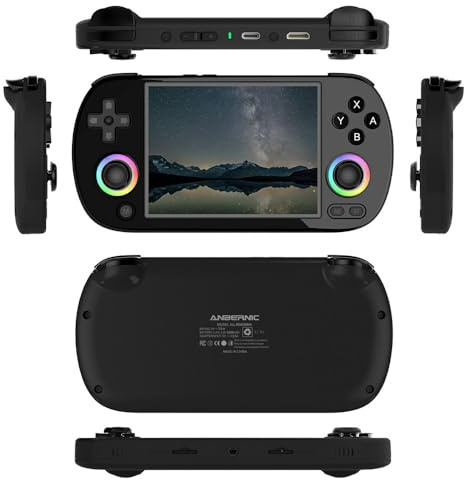 RG40XXH Handheld Game Console, 4 Inch IPS LCD Screen, 32GB+256GB Storage, Built-in Controller, WiFi Enabled, HD TV Connection, Retro Gaming Machine, Battery Powered, Black (Black)