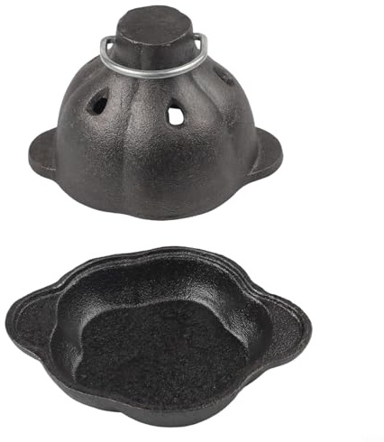 Rôtissoire à ail en fonte - 35,6 x 35,6 x 30,5 cm - Cuisinière d'extérieur en fonte pour griller des légumes et des viandes - Saveur améliorée avec répartition uniforme de la chaleur - Design compact
