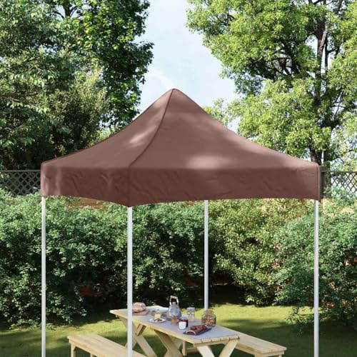 Kaloriko Partyzelt-Dach braun 2x2 m, 600D Oxford Gewebe mit PVC-Beschichtung, UV- und wasserbeständig, Ersatzdach für Pavillon, Gartenpavillon Überdachung, Schattenspender und Regenschutz