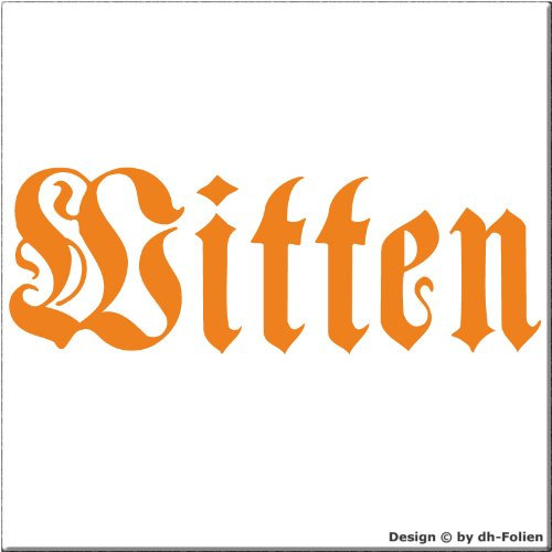 cartattoo4you AK-01667 | Witten - Fraktur altdeutsche Schrift | K-Serie | 17 x 5 cm| Farbe orange glänzend|in 23 Farben erhältlich Heckscheibe Auto Aufkleber Car Sticker Tuning Spruch Fun