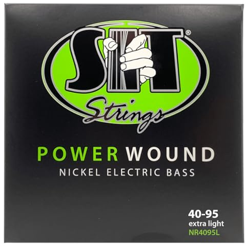 SIT Strings Power Wound Nickel Bass Guitar Strings (S.I.T.), 4-String Bass Extra Light 40-95, NR4095L
