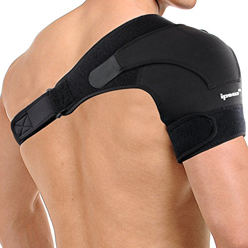 IPOW Attelle Épaule à Bandage Réglable, Soutien d'Épaule pour Prévention et Récupération des Blessures Sportives, Épaulière en Néoprène Maintien Épaule Gauche/Droite de l'adulte Femme/Homme(115-135cm)