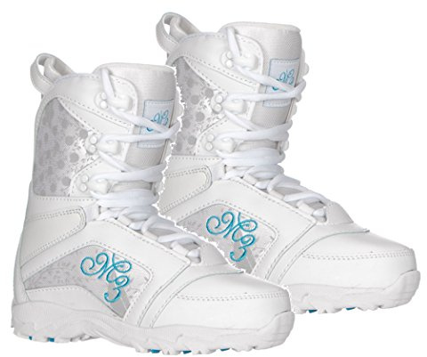 Millinium M3 Venus Snowboard Boots White Blue Girls Youth Sizes 4,5 or 6 (White Blue, Girls Youth 5)