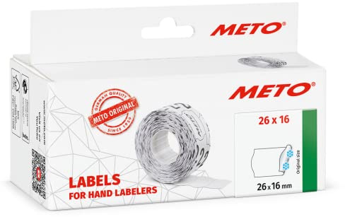 Meto Preisauszeichner Etiketten (26x16 mm, 6.000 Stück, weiß, tiefkühl permanent, Preisetiketten für Meto, Contact, Sato, Avery, Tovel etc.)