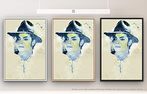 Paul Sinus Art Michael Jackson I 90x60cm auf Leinwand im Schattenfugenrahmen schwarz edel