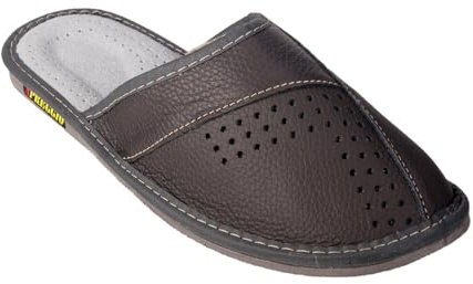 APREGGIO - Pantuflas de Casa para Hombre - Zapatillas de Piel Cerradas - Casuales y Veraniegas - Slip-On - Negro - Talla 43 EU