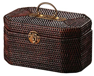 Picknickkorb mit großer Kapazität im Freien Vintage Rattan Mit Deckel Aufbewahrungsbox Picknickkörbe Reise Tragbare Picknickkörbe Home Camping Shopping Geschenk Lagerung Picknickkörbe Picknickkörbe Se