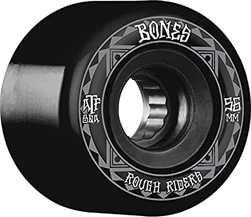 Bones Rough Riders Skateboard-Räder, 80a, 59 mm, Schwarz