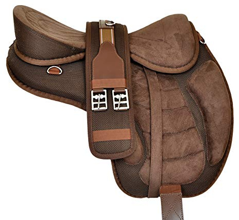 EU Equestrian Universe Freemax Selles de cheval synthétiques sans arbres, sangle assortie et sangles en cuir