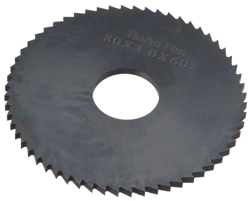 sourcing map Circular Saw Blade, 80mm (3-1/7) Dia 3mm Thick 60 Tooth, 6542 High Speed Steel (HSS) Nitriding Milling Cutter with 22mm Arbor for Metal Wood Cutting
