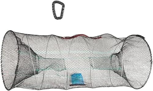 Köderfischreuse Fisch-Reuse von Jenzi Aalreuse Krebsreuse XXL 90x40x40cm Faltbar kleines Transportmaß + gratis Karabiner