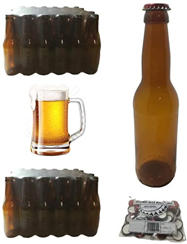 Générique 60 Bouteille Bière ml 33 Longhnet, vendue en paquet de 30 pièces (2 paquets x 30) avec bouchon couronne