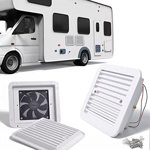 AUTOXBERT Abluftventilator Für Wohnwagen, 2,4W 12V Lüfter Mit Rollläden Entlüftung Einweg-Seite Luftabgas Auto Styling Camper Zubehör, Weiß