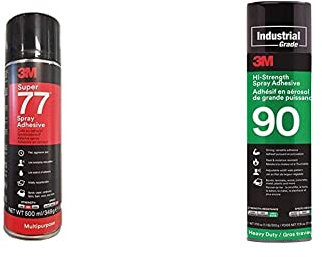 3M Adesivo Spray Super 77 & 90 - Colla Universale e Extra Forte, Trasparente, Asciugatura Rapida, Permanente, 500 ml, 2 Pezzi