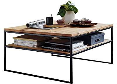 Woodroom Siona Couchtisch, Eiche massiv geölt, BxHxT 75x40x75 cm