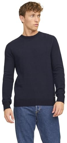 Jack & Jones Jjeglobe Knit Crew Neck Noos Maglione da Uomo, Blu (Mood Indigo), XL