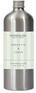Stoneglow Modern Classics Collection - Green Fig & Cedar 500ml Scented Reed Diffuser Refill - Green