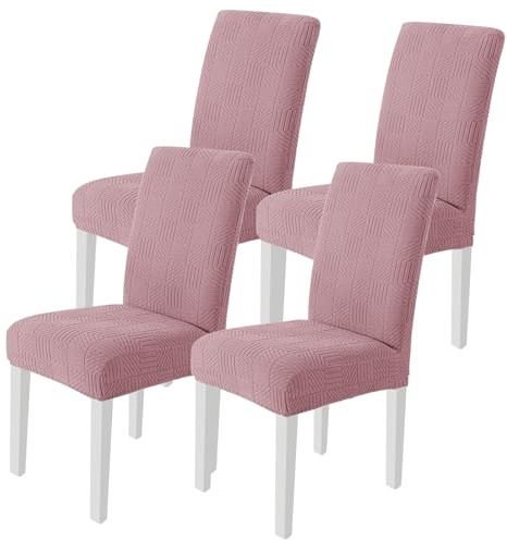 Ystyle Stretch Stuhlhussen 4er Set, Stuhlbezug Elastisch Abnehmbarer Waschbarer, Stuhlbezüge Chair Cover Langlebig Universal, Für Hotel Bankett Küche Restaurant Hochzeit Party, Rosa