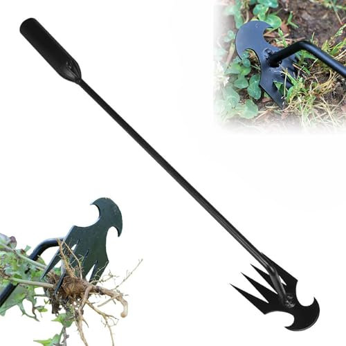 Weed Puller, Garden Weeding Tool with 4 Claws Hoe, Weeding Artifact Uprooting Weeding Tool Dandelion Puller Tool Crack Weeder Weed Remover, Manual Weeder Tool For Yard Gardening (20 inch)
