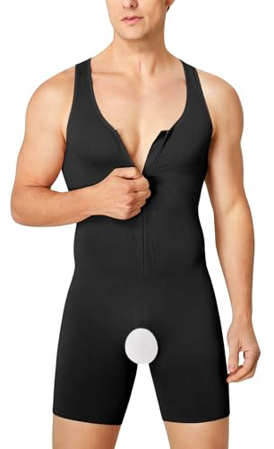 KUMAYES Camiseta Compresión Reductora Hombre Adelgazante Camiseta De Tirantes Abdomen Cintura Body Shaper Fajas De Una Pieza Para Hombre (FR/ES, Letras, 3XL, 4XL, Regular, Regular, Negro)