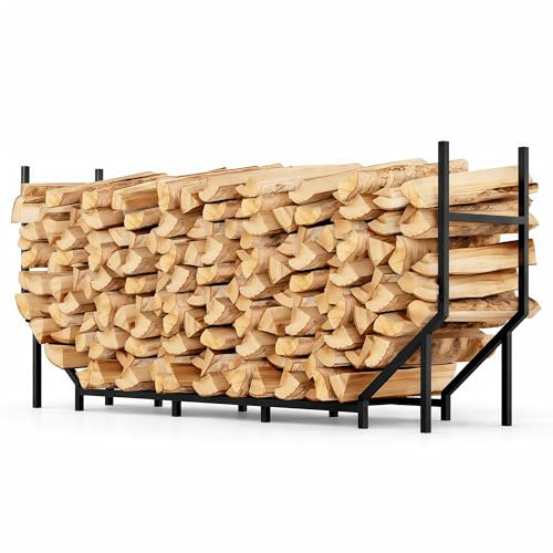 CADUKE Kaminholzregal für den Außenbereich, 1,8 m, Holzregale für Kaminholz, Feuerholzhalter, Innenbereich, Holzregal für Kamin, robustes Metall-Feuerholzregal