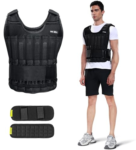 BeatBoost Weighted Vest Men 20 lb Adjustable Weighted Vest with Steel Plates Weights for Walking Strength Training Running Workout